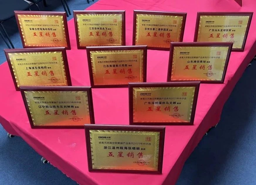 卓高大師五星銷(xiāo)售獎(jiǎng)牌